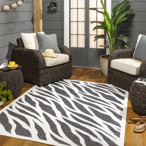 Surya San Diego SFG-2311 Black Off-White 6'7" x 9' Rug