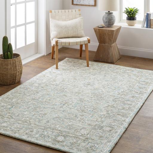 Surya Shelby SBY-1002 Aqua Light Gray 2' x 3' Rug