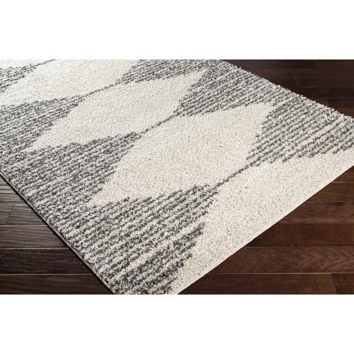 Surya Taza Shag TZS-2311 Black Ivory 5'2" x 7' Rug