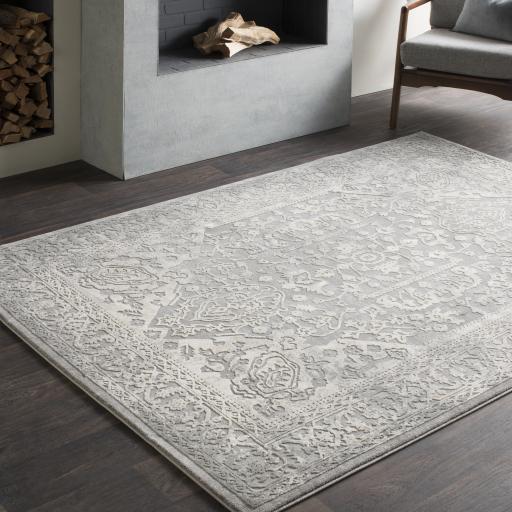 Surya Tibetan TBT-2300 Charcoal Ivory 3'11" x 5'7" Rug