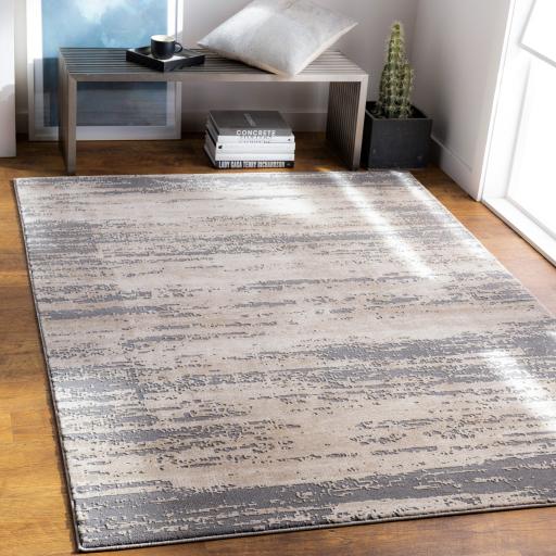 Surya Tibetan TBT-2304 Charcoal Light Beige 7'10" Round Rug