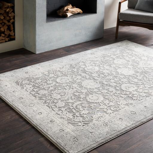 Surya Tibetan TBT-2309 Charcoal Ivory 7'10" Square Rug