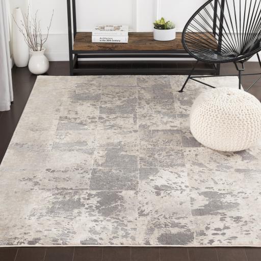 Surya Tibetan TBT-2312 Charcoal Light Beige 7'10" Square Rug