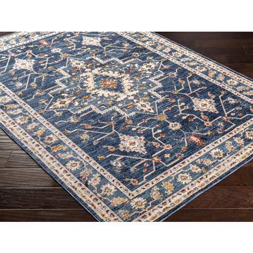 Surya Truva TRV-2301 Blue Brick Red 6' Square Rug