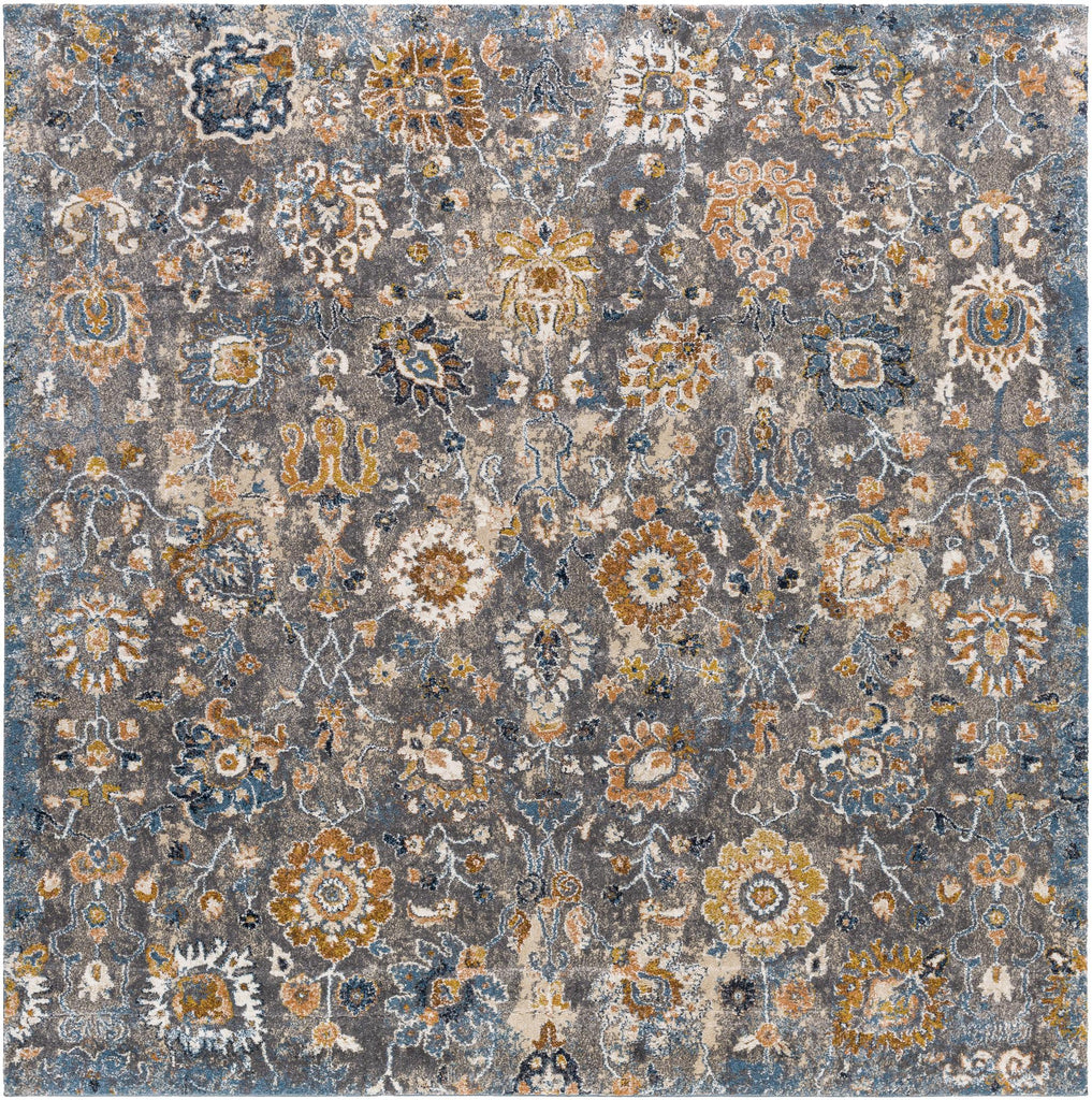 Surya Tuscany TUS-2333 Blue Bright Yellow 7'10" Square Rug