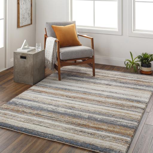 Surya Tuscany TUS-2341 Black Blue 7'10" Square Rug