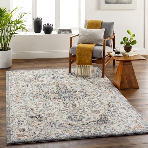 Surya Tuscany TUS-2343 Black Blue 7'10" Square Rug