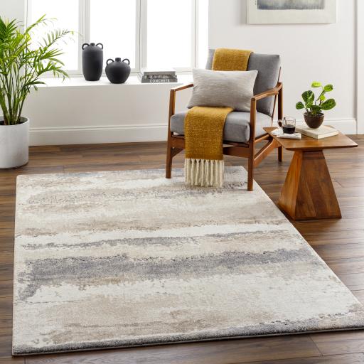 Surya Tuscany TUS-2344 Beige Charcoal 7'10" Square Rug