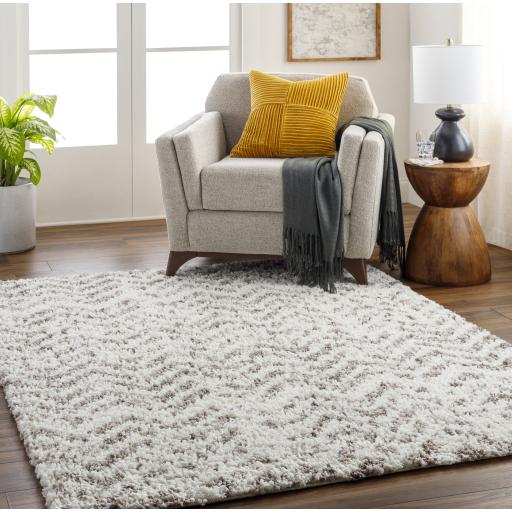 Surya Ultra Shag UTG-2306 Gray White 5'3" x 7' Rug