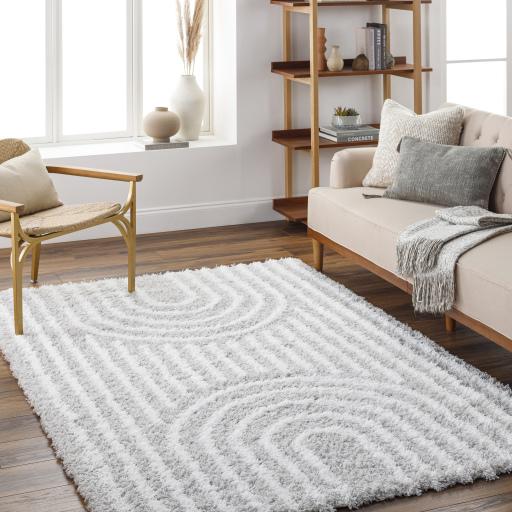 Surya Urban Shag USG-2314 Light Gray White 5'3" x 7'3" Rug