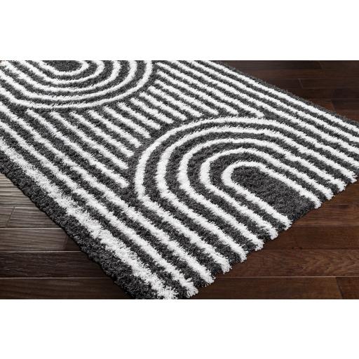 Surya Urban Shag USG-2318 Black White 5'3" x 7'3" Rug