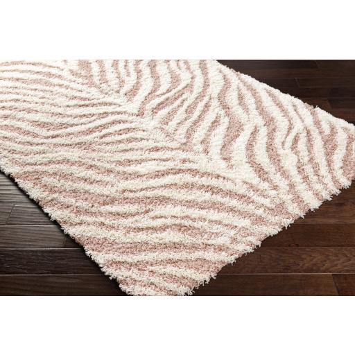 Surya Urban Shag USG-2333 Dusty Pink White 5'3" x 7'3" Rug