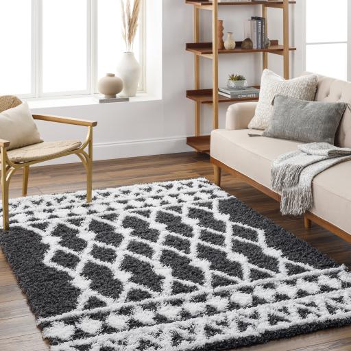 Surya Urban Shag USG-2338 Black White 7'10" x 10'2" Rug