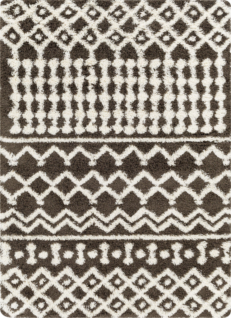 Surya Urban Shag USG-2342 Dark Brown Ivory 2'7" x 7'3" Rug