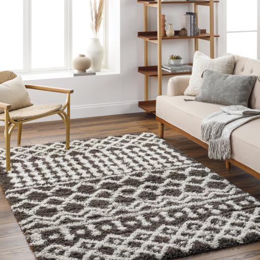 Surya Urban Shag USG-2342 Dark Brown Ivory 2'7" x 7'3" Rug