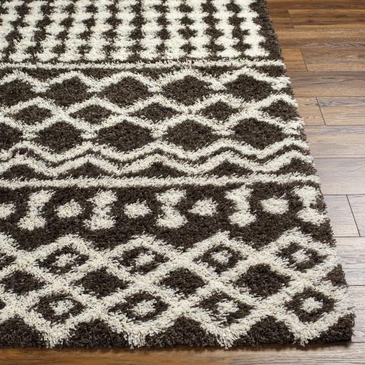 Surya Urban Shag USG-2342 Dark Brown Ivory 2'7" x 7'3" Rug