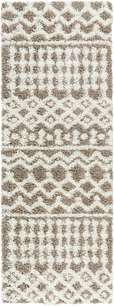 Surya Urban Shag USG-2343 Ivory Medium Brown 2'7" x 7'3" Rug