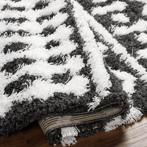 Surya Urban Shag USG-2344 Black White 2'7" x 7'3" Rug