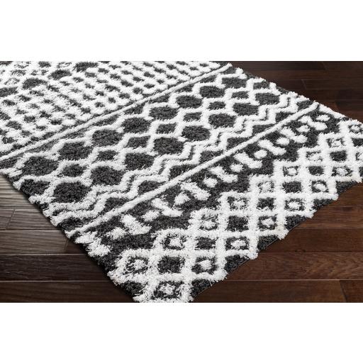 Surya Urban Shag USG-2344 Black White 2'7" x 7'3" Rug