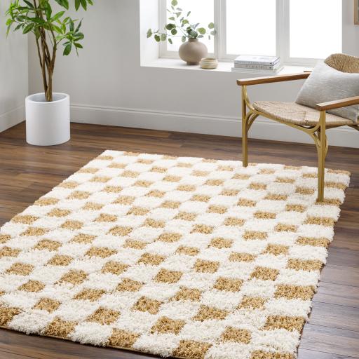 Surya Urban Shag USG-2346 Cream Mustard 2'7" x 7'3" Rug