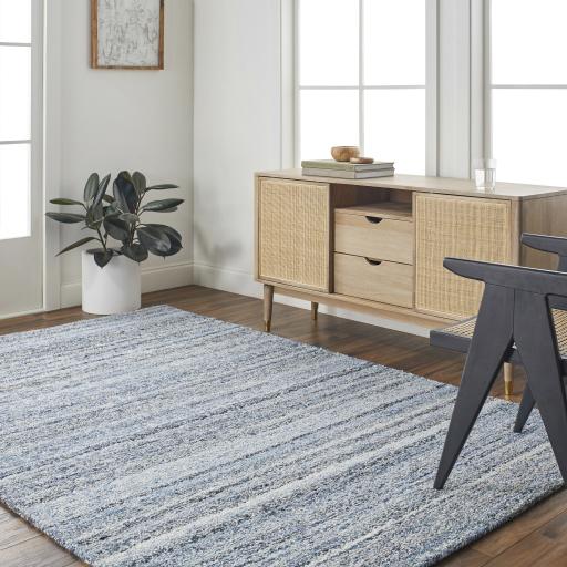 Surya Zola ZOL-3000 Dark Blue Denim 8' Round Rug