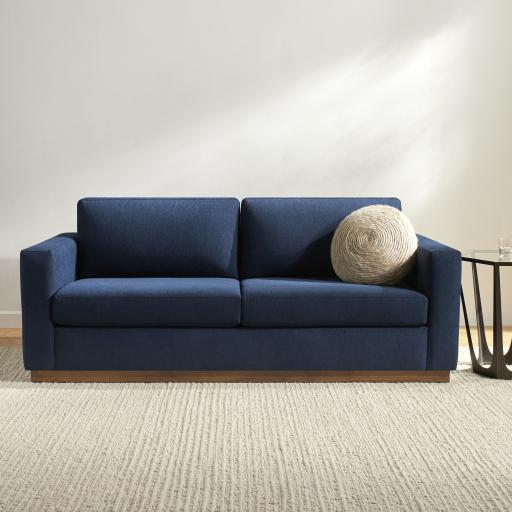 Surya Amherst AHR-002 Blue Wood 31"H x 86"W x 37"D Sofa