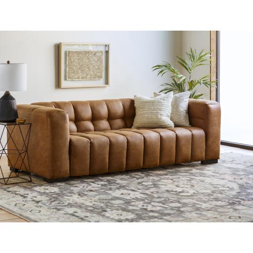 Surya Grenoble GRB-003 Black Medium Brown 29"H x 94"W x 34"D Sofa