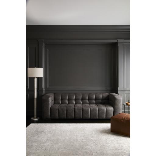 Surya Grenoble GRB-004 Black Charcoal 29"H x 94"W x 34"D Sofa