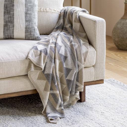 Surya Adara AAR-1000 Charcoal Ivory 50"W x 60"L Throw