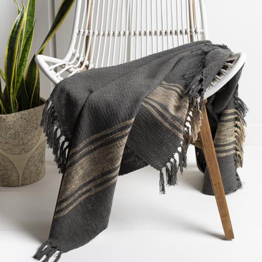 Surya Bramble BLE-1000 Beige Charcoal 50"W x 60"L Throw