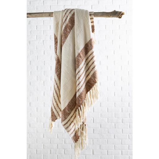 Surya Chamonix CMX-1001 Brown Cream 50"W x 60"L Throw