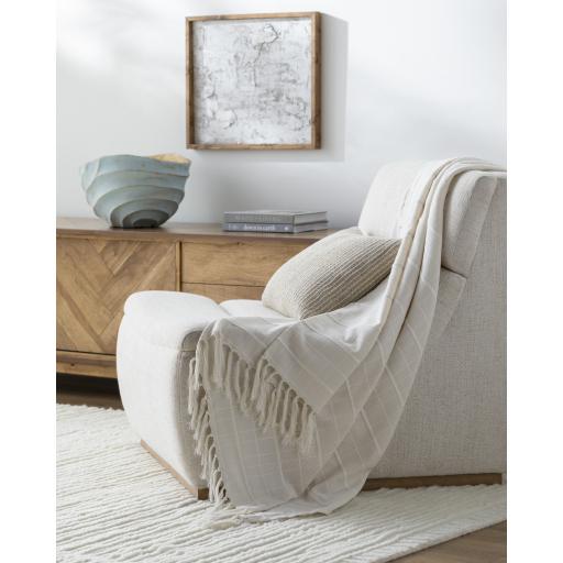 Surya Prolo BOPO-1002 Cream 50"W x 60"L Throw