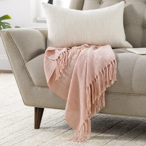 Surya Tilda TID-006 Dusty Pink 51"W x 59"L Throw