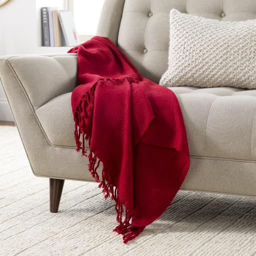 Surya Turner TUR-8405 Red 50"W x 60"L Throw