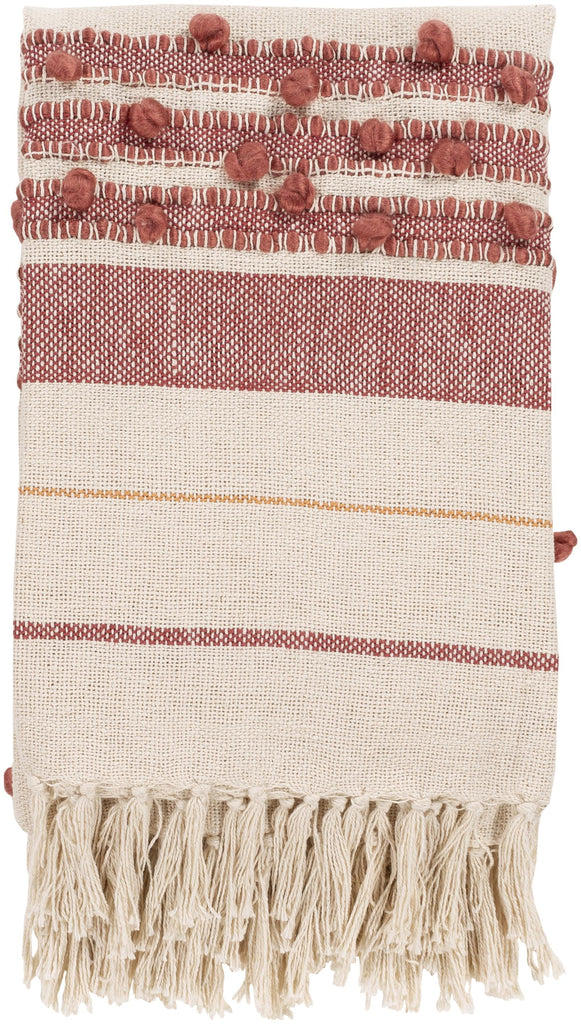 Surya Yemaya YMA-1000 Burgundy Camel 50"W x 60"L Throw