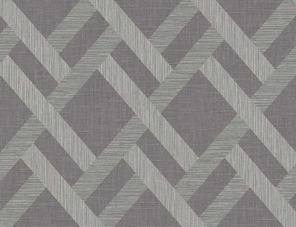 Seabrook Linen Trellis Grey Wallpaper