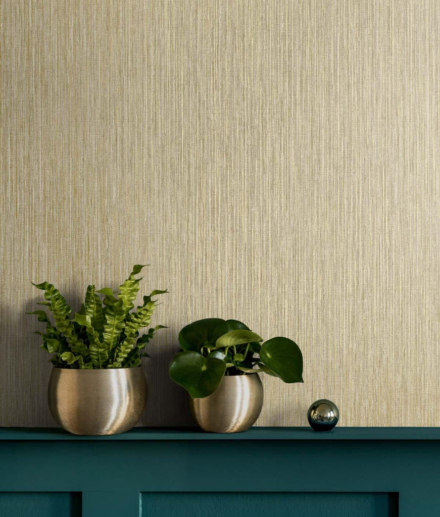 Seabrook Vertical Stria Beige Wallpaper