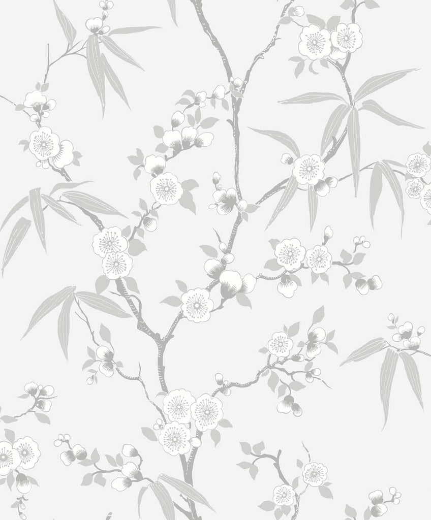 Seabrook Floral Blossom Trail Grey Wallpaper