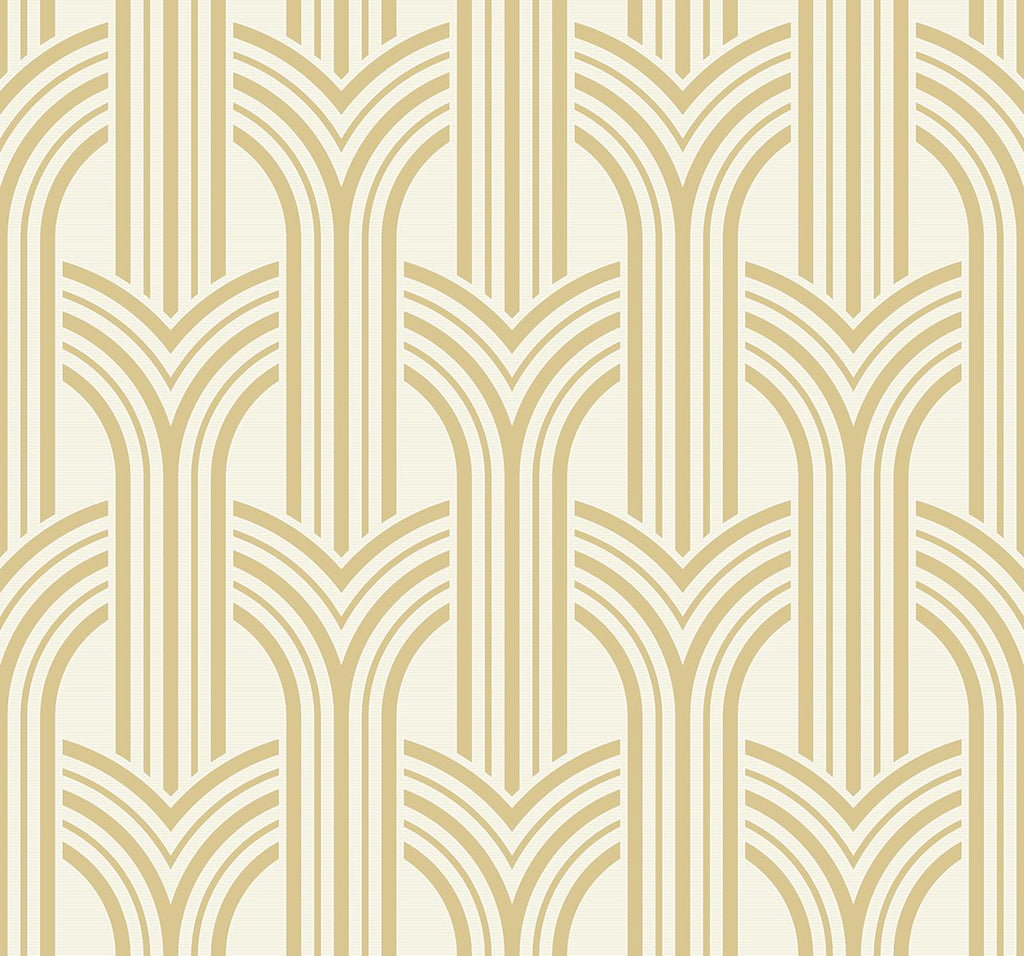 Seabrook Broadway Arches Gold Wallpaper