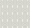 Seabrook Broadway Arches Chrome Wallpaper