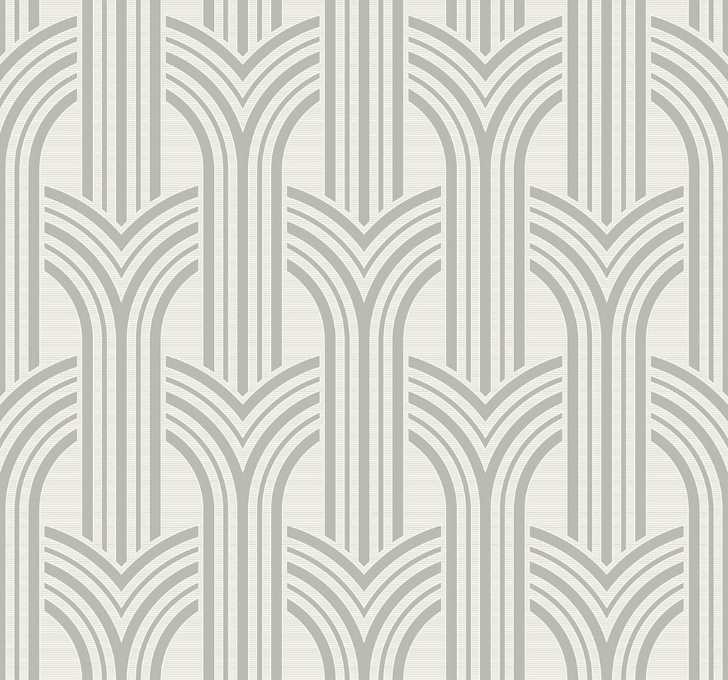 Seabrook Broadway Arches Silver Wallpaper