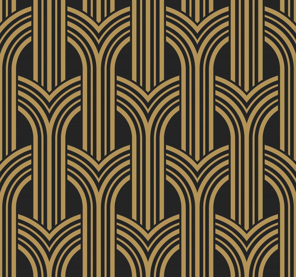 Seabrook Broadway Arches Antique Gold Wallpaper