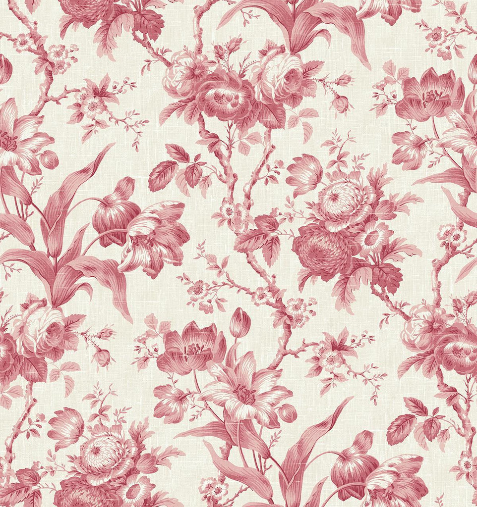 Seabrook En Rose Cranberry Wallpaper