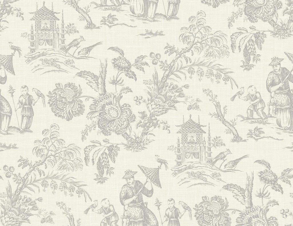 Seabrook Colette Chinoiserie Gray Wallpaper