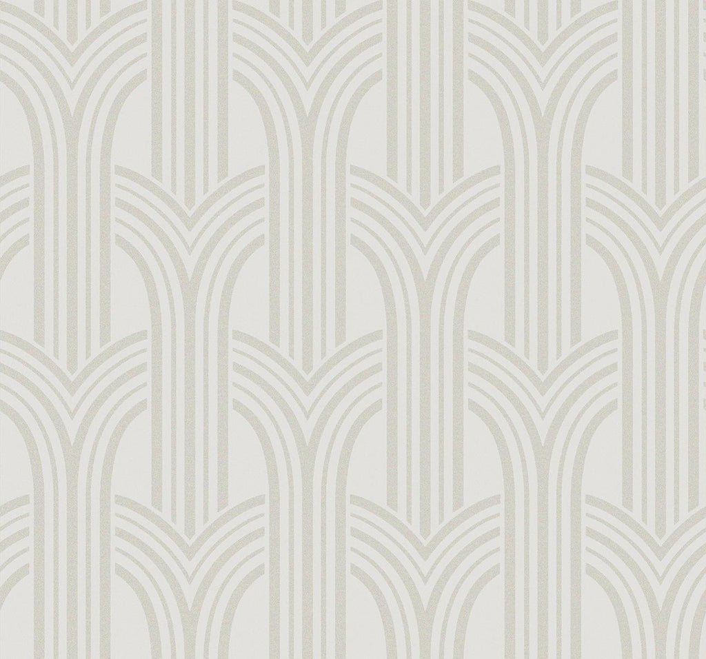 Seabrook Déco Arches Off-White Wallpaper