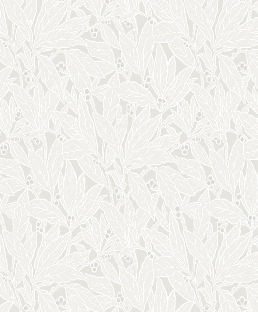 Seabrook Leaf and Berry Off White Wallpaper