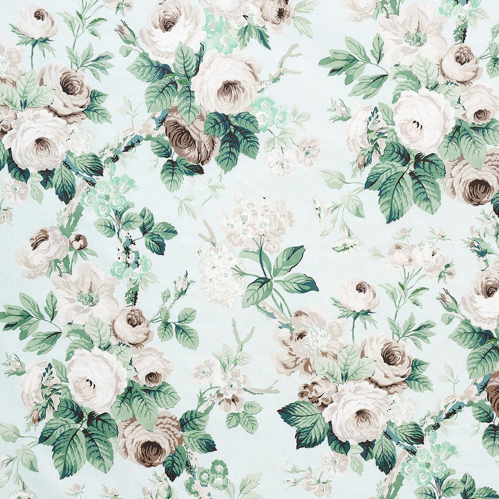 Schumacher Nancy Floral Seafoam Fabric