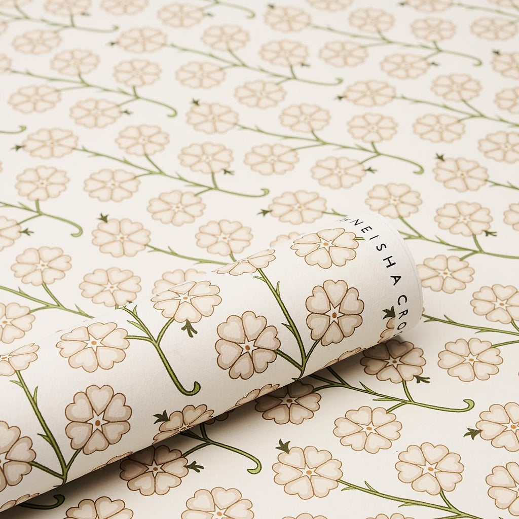 Schumacher Gardenia Flax Wallpaper