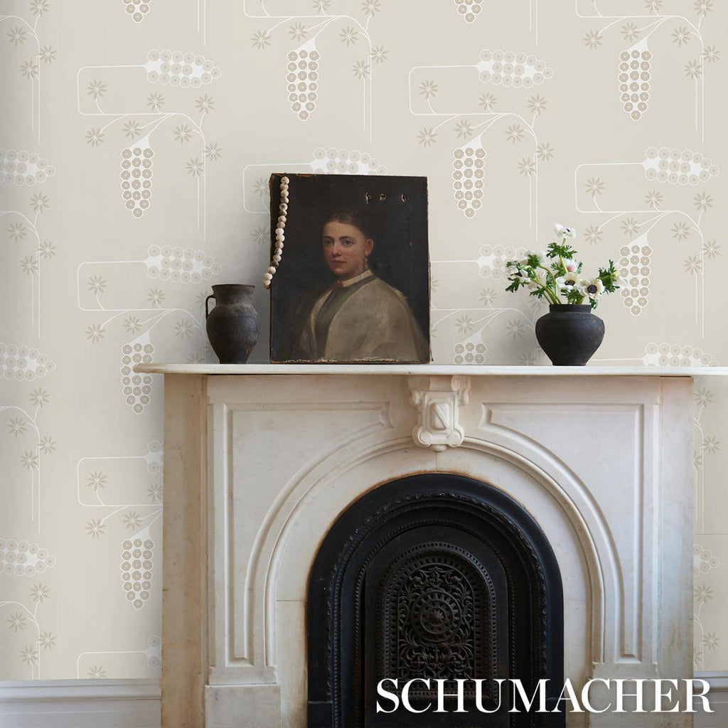 Schumacher Hollywood Grape Gesso Wallpaper