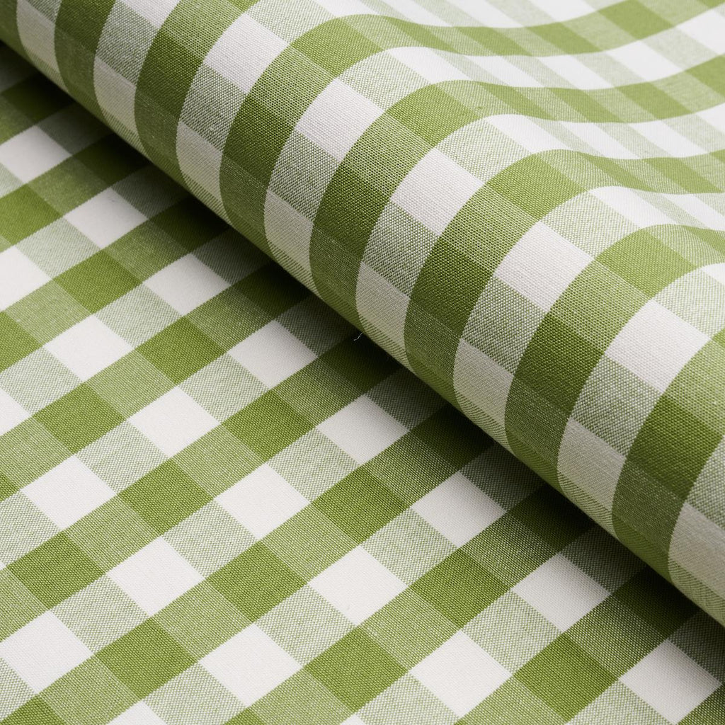 Schumacher Elton Cotton Check Leaf Fabric